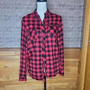 Eden & Olivia Red and Black Checkered Shirt